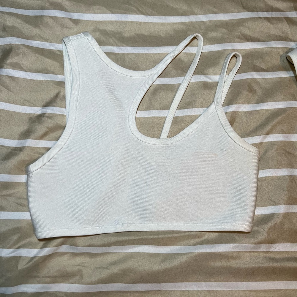 White cropped top